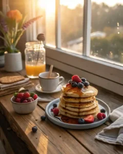 Pancakes with a Twist fluffy pancakes with berries