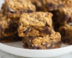 Delicious Oatmeal Chocolate Chip Cookie Bars fresh from the oven