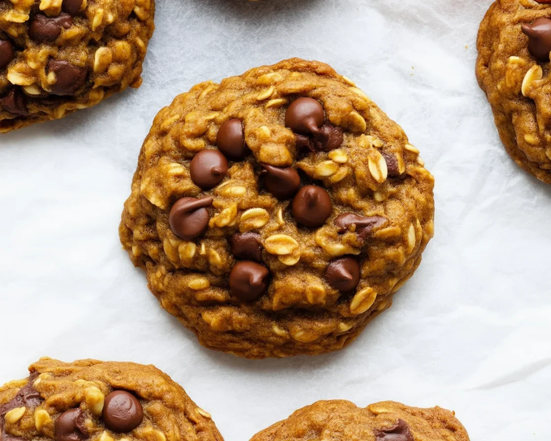 Deliciously Chewy Pumpkin Oatmeal Chocolate Chip Cookie Recipe